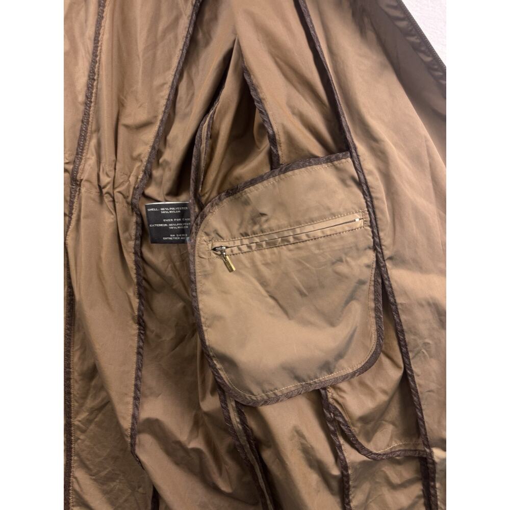 Cole Haan Women’s Taupe Hooded Raincoat Lightweight Mock Neck Jacket XL - Picture 6 of 16